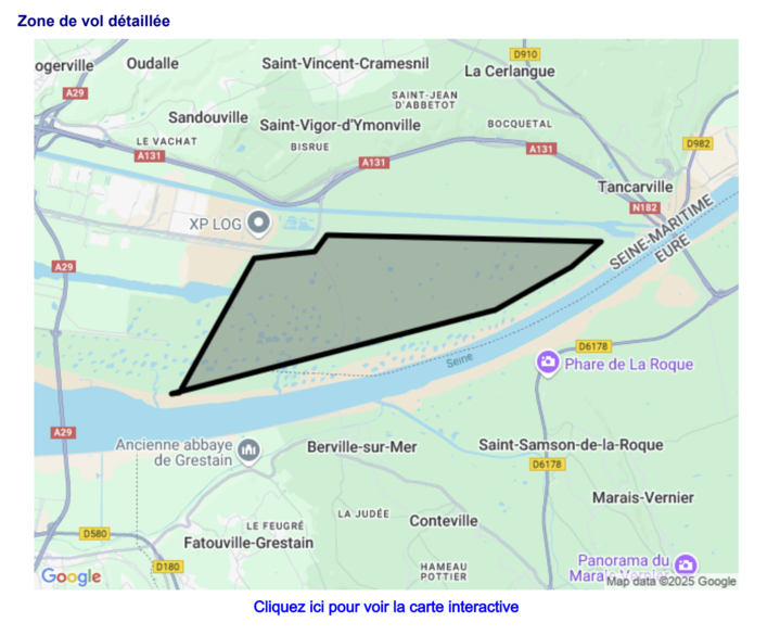 Extrait de cartographie d'un lieu de captation drone 